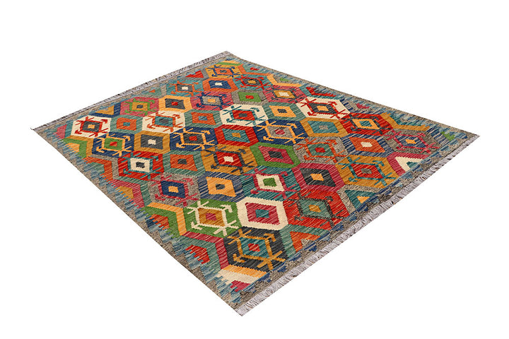 Multi Colored Kilim 4' 11 x 6' 7 - No. 66796 - ALRUG Rug Store