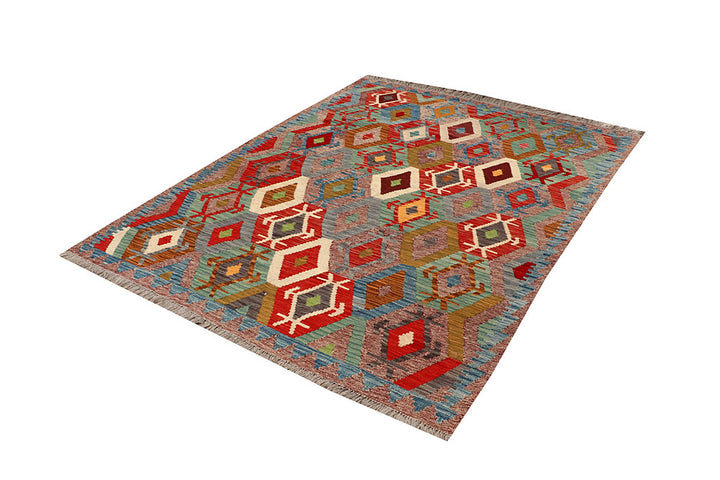 Multi Colored Kilim 5' x 6' 6 - No. 66797 - ALRUG Rug Store
