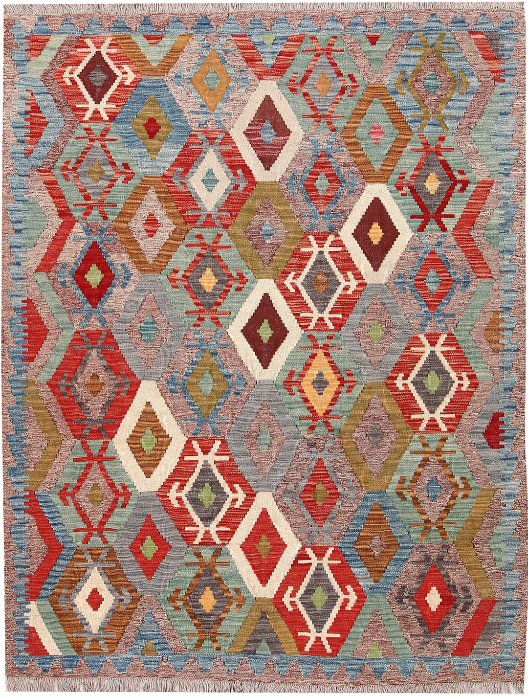 Multi Colored Kilim 5' x 6' 6 - No. 66797 - ALRUG Rug Store