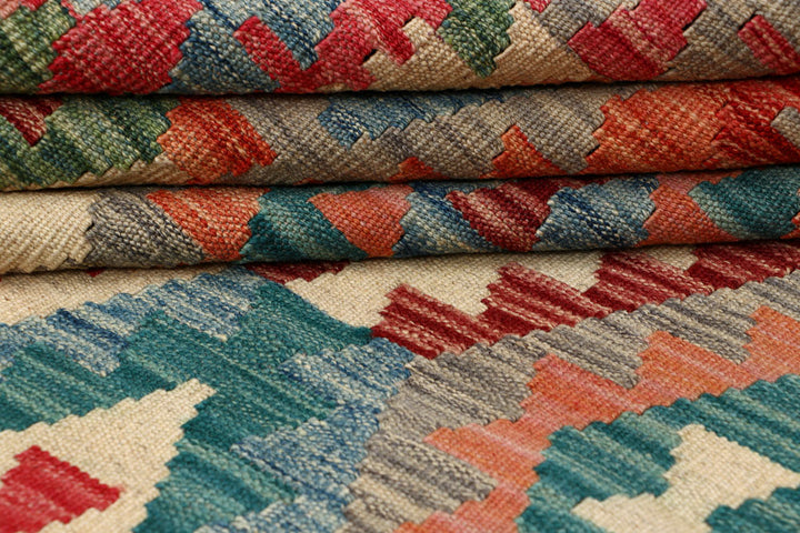 Multi Colored Kilim 5' x 6' 6 - No. 66798 - ALRUG Rug Store