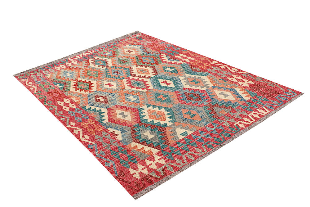 Multi Colored Kilim 5' x 6' 6 - No. 66798 - ALRUG Rug Store