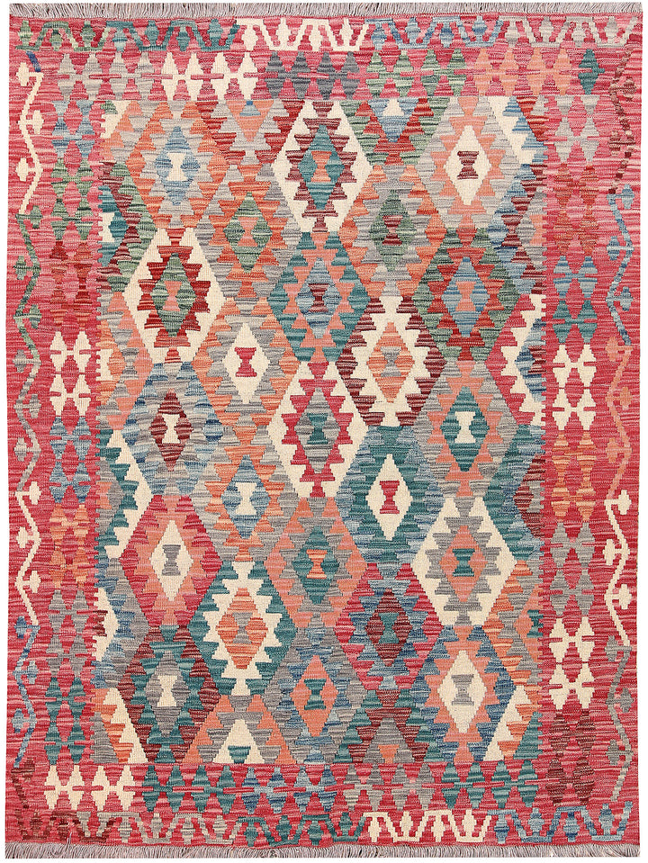 Multi Colored Kilim 5' x 6' 6 - No. 66798 - ALRUG Rug Store