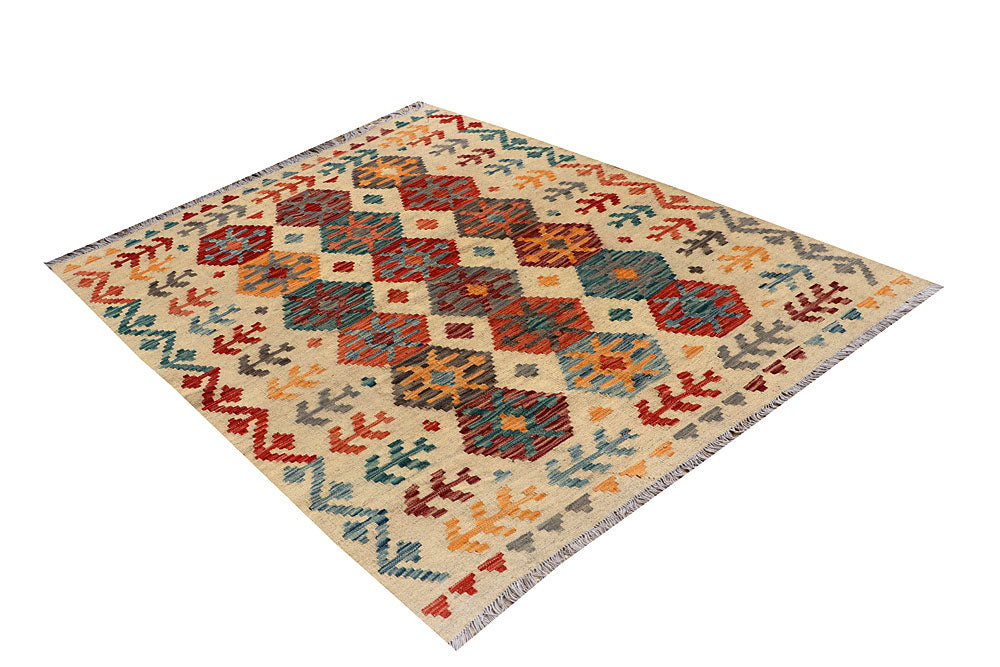 Multi Colored Kilim 4' 11 x 6' 6 - No. 66799 - ALRUG Rug Store