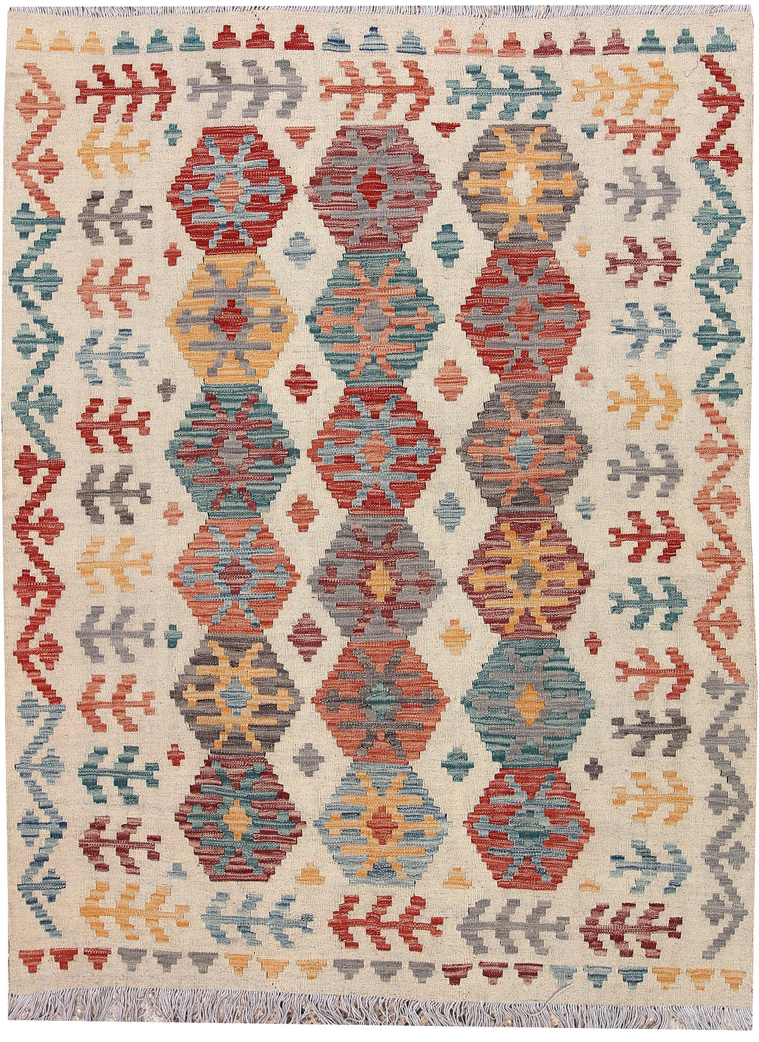 Multi Colored Kilim 4' 11 x 6' 6 - No. 66799 - ALRUG Rug Store
