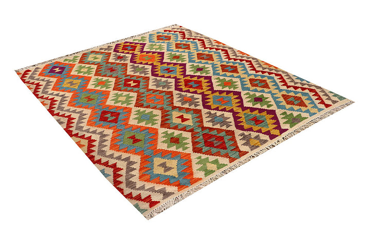 Multi Colored Kilim 5' 4 x 6' 4 - No. 66801 - ALRUG Rug Store