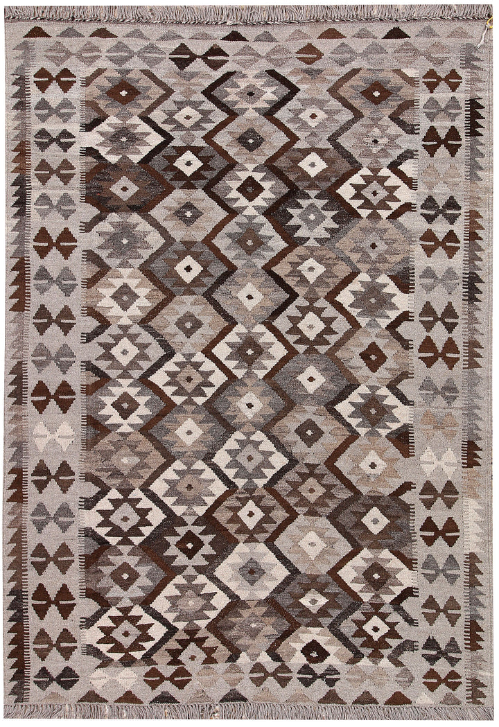 Multi Colored Kilim 4' 10 x 6' 8 - No. 66808 - ALRUG Rug Store