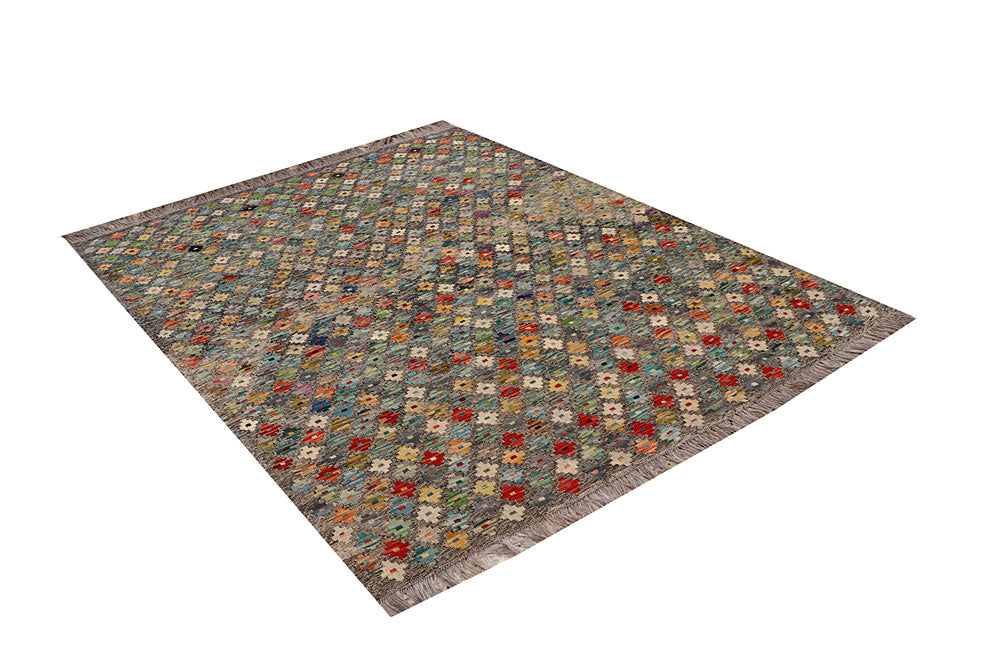 Multi Colored Kilim 5' 1 x 6' 5 - No. 66809 - ALRUG Rug Store