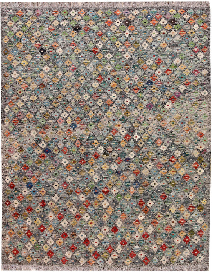 Multi Colored Kilim 5' 1 x 6' 5 - No. 66809 - ALRUG Rug Store