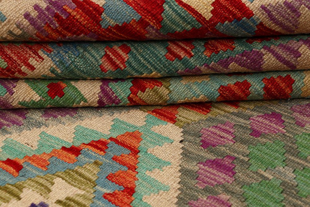 Multi Colored Kilim 4' 10 x 6' 5 - No. 66813 - ALRUG Rug Store