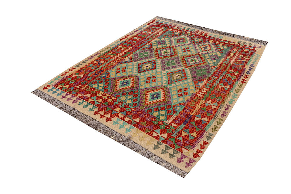 Multi Colored Kilim 4' 10 x 6' 5 - No. 66813 - ALRUG Rug Store