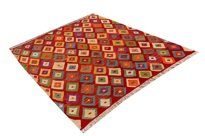 Multi Colored Kilim 5' 1 x 6' 2 - No. 66814 - ALRUG Rug Store