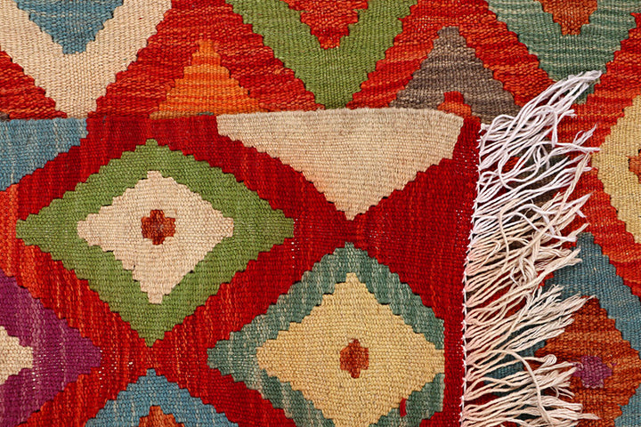 Multi Colored Kilim 5' 1 x 6' 2 - No. 66814 - ALRUG Rug Store