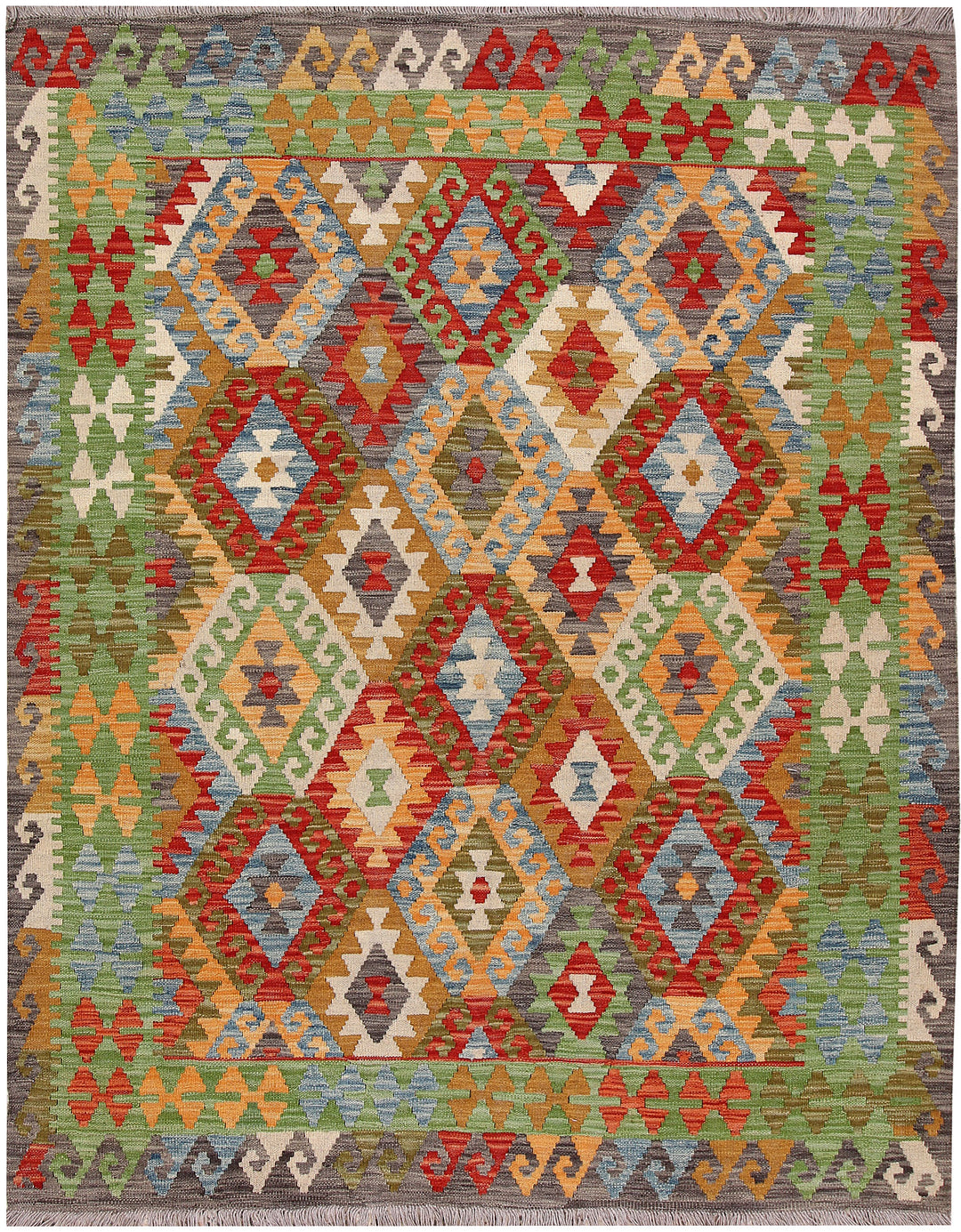 Multi Colored Kilim 5' x 6' 4 - No. 66815 - ALRUG Rug Store