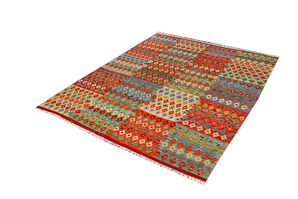 Multi Colored Kilim 5' 1 x 6' 5 - No. 66816 - ALRUG Rug Store