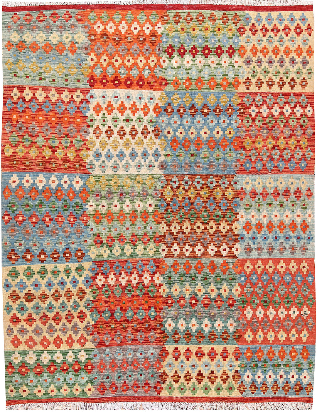 Multi Colored Kilim 5' 1 x 6' 5 - No. 66816 - ALRUG Rug Store