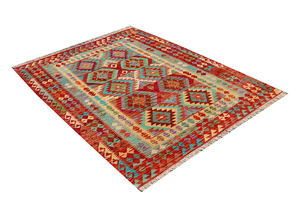 Multi Colored Kilim 4' 11 x 6' 5 - No. 66817 - ALRUG Rug Store