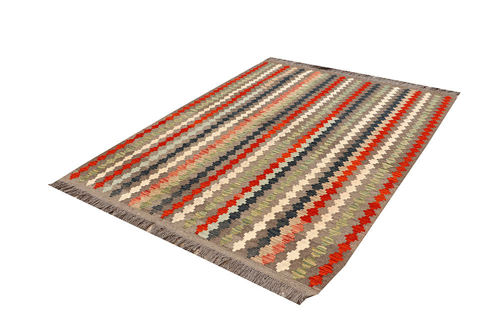 Multi Colored Kilim 5' 1 x 6' 9 - No. 66818 - ALRUG Rug Store