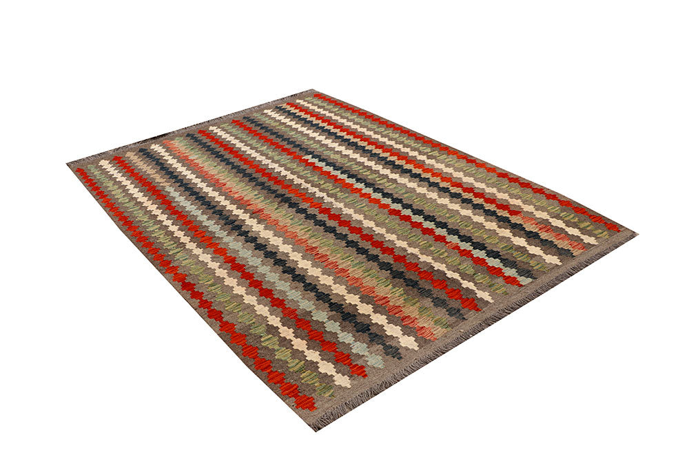 Multi Colored Kilim 5' 1 x 6' 9 - No. 66818 - ALRUG Rug Store