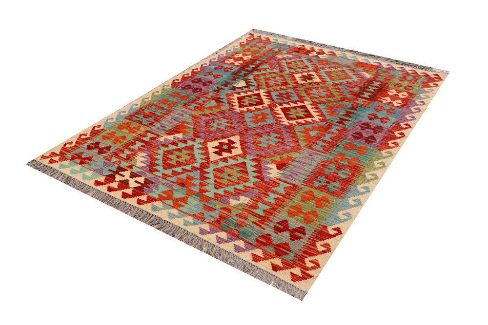 Multi Colored Kilim 4' 9 x 6' 6 - No. 66819 - ALRUG Rug Store