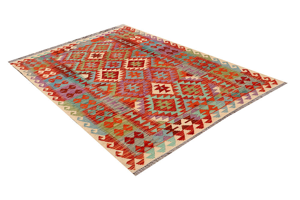 Multi Colored Kilim 4' 9 x 6' 6 - No. 66819 - ALRUG Rug Store