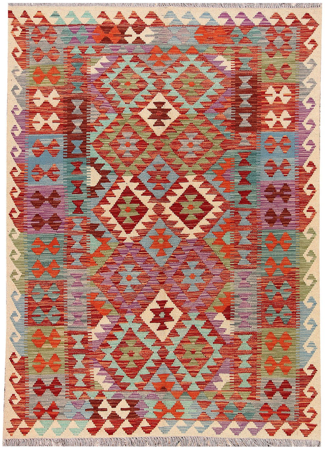 Multi Colored Kilim 4' 9 x 6' 6 - No. 66819 - ALRUG Rug Store