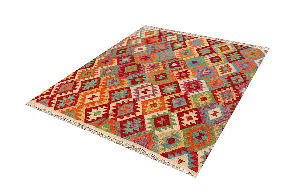 Multi Colored Kilim 5' 4 x 6' 5 - No. 66820 - ALRUG Rug Store