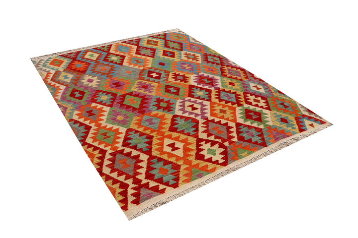 Multi Colored Kilim 5' 4 x 6' 5 - No. 66820 - ALRUG Rug Store