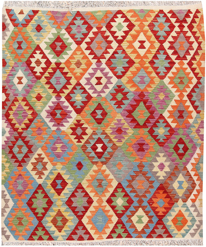 Multi Colored Kilim 5' 4 x 6' 5 - No. 66820 - ALRUG Rug Store