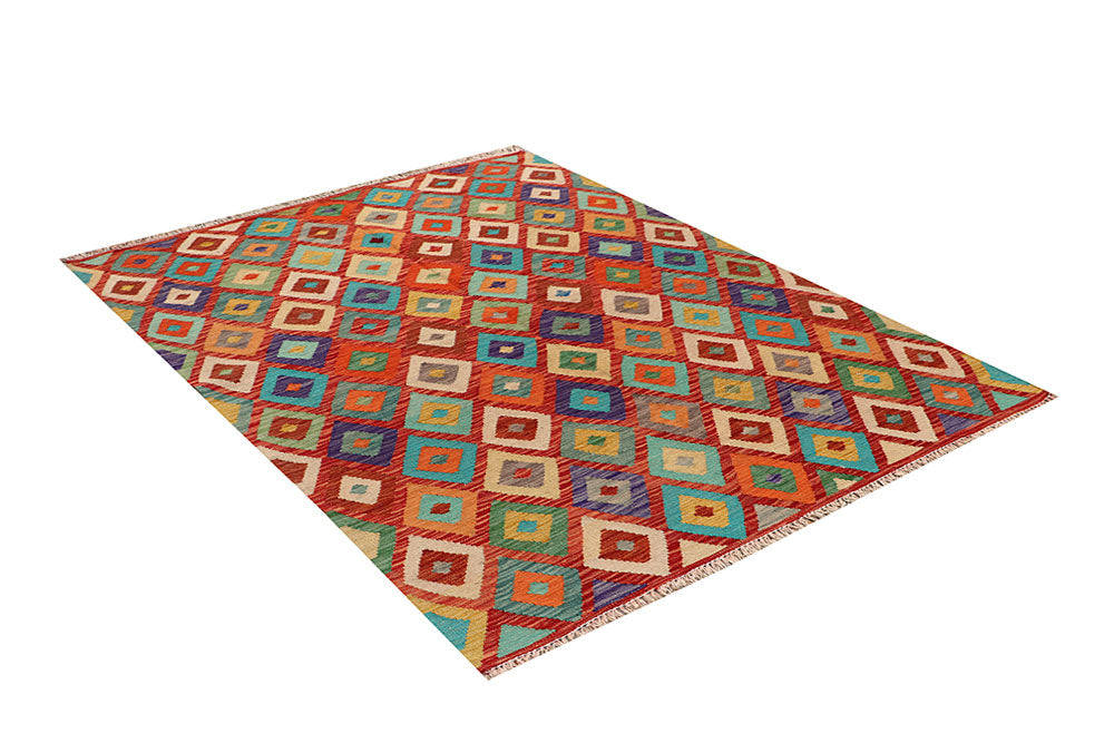 Multi Colored Kilim 4' 11 x 6' 6 - No. 66821 - ALRUG Rug Store