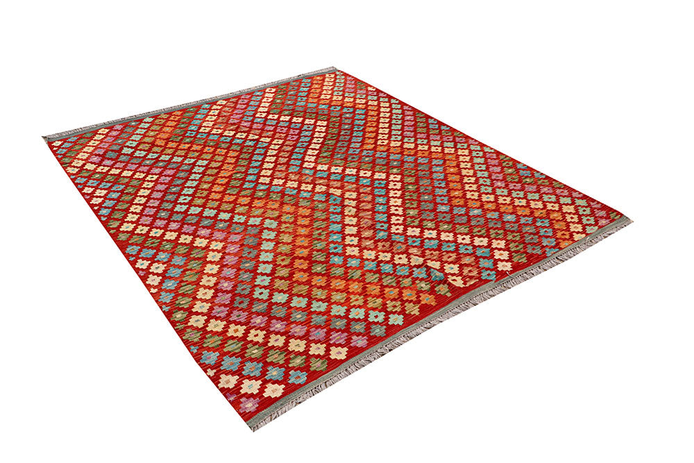 Multi Colored Kilim 5' 1 x 6' 1 - No. 66822 - ALRUG Rug Store