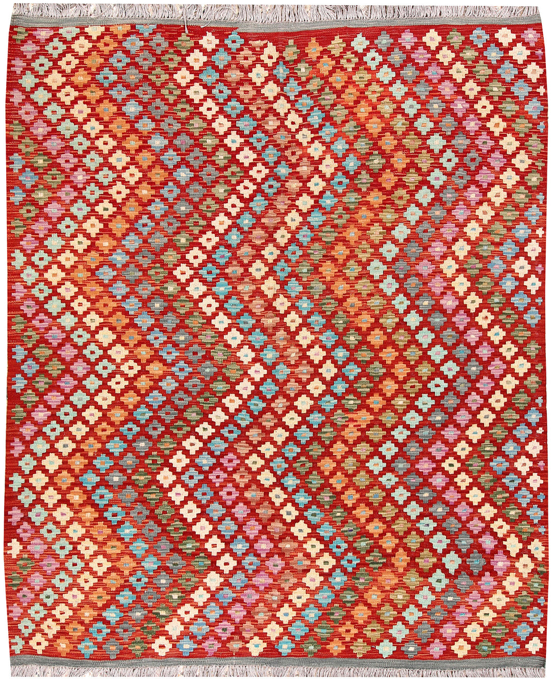 Multi Colored Kilim 5' 1 x 6' 1 - No. 66822 - ALRUG Rug Store