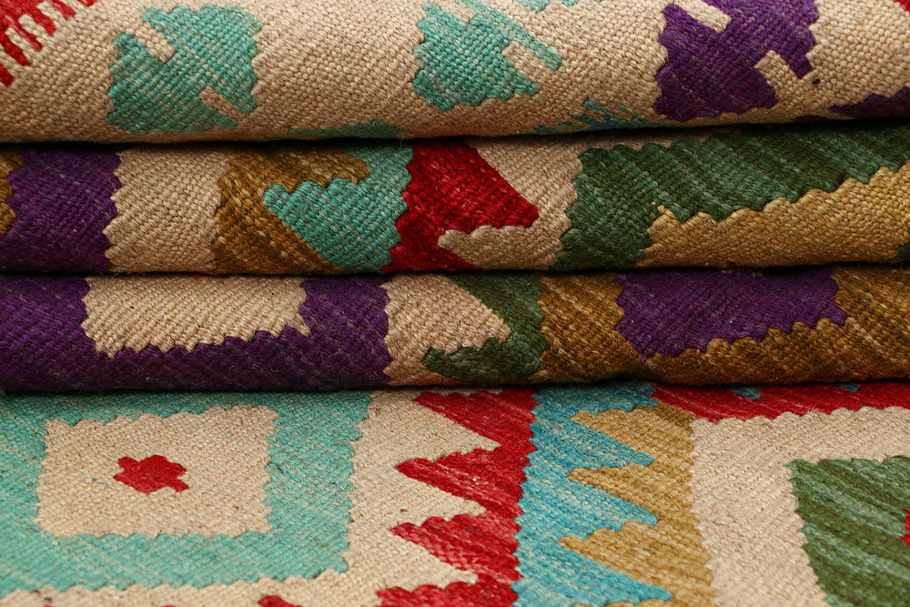 Multi Colored Kilim 5' 2 x 6' 5 - No. 66823 - ALRUG Rug Store