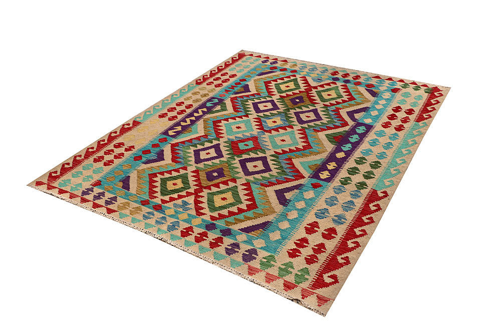 Multi Colored Kilim 5' 2 x 6' 5 - No. 66823 - ALRUG Rug Store