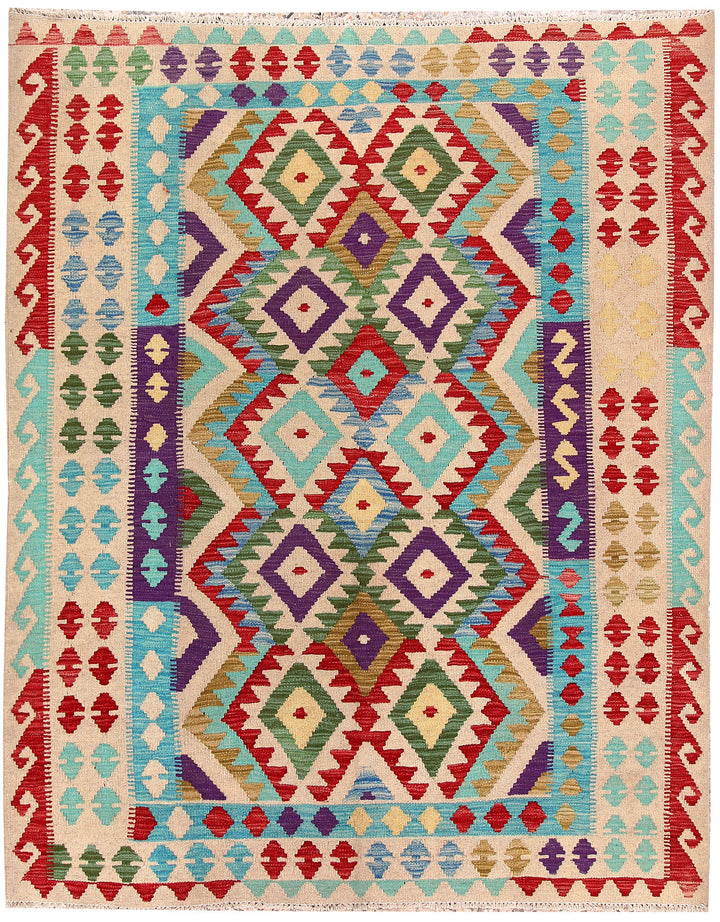 Multi Colored Kilim 5' 2 x 6' 5 - No. 66823 - ALRUG Rug Store