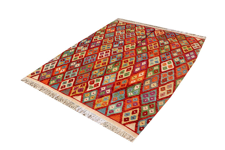 Multi Colored Kilim 5' 5 x 6' 4 - No. 66824 - ALRUG Rug Store