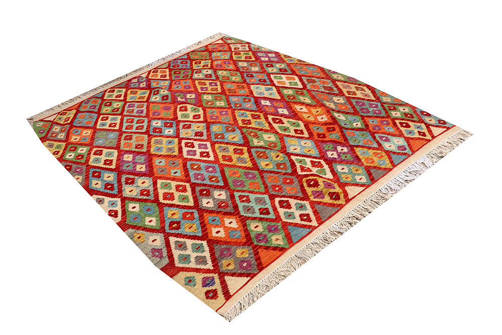 Multi Colored Kilim 5' 5 x 6' 4 - No. 66824 - ALRUG Rug Store