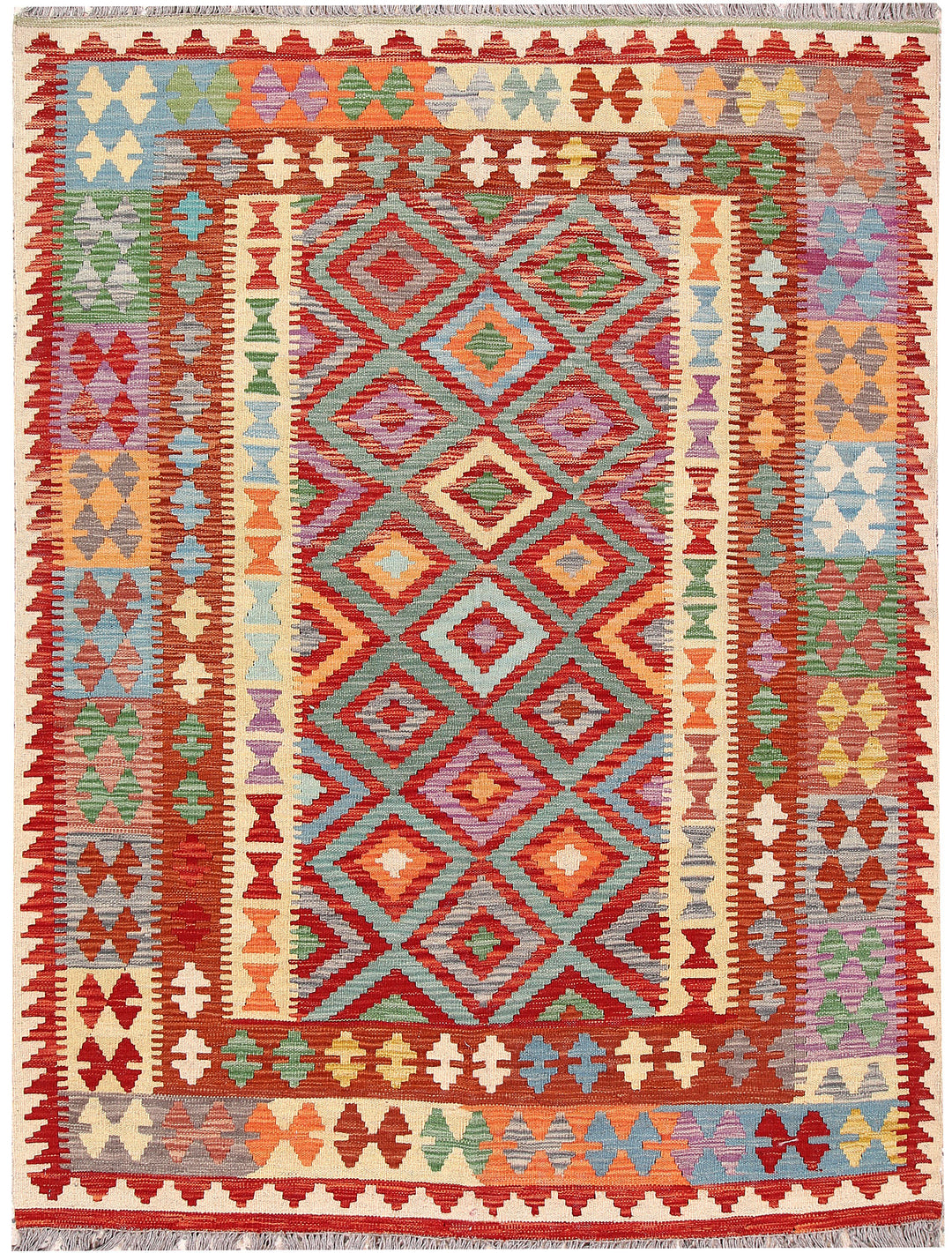 Multi Colored Kilim 4' 11 x 6' 8 - No. 66825 - ALRUG Rug Store