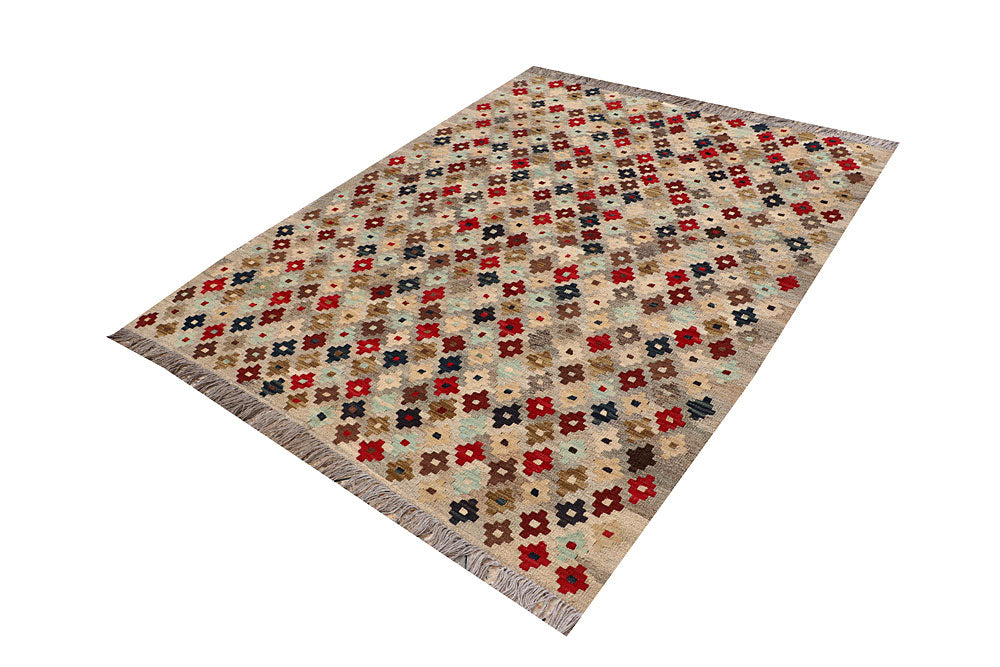 Multi Colored Kilim 4' 11 x 6' 5 - No. 66826 - ALRUG Rug Store