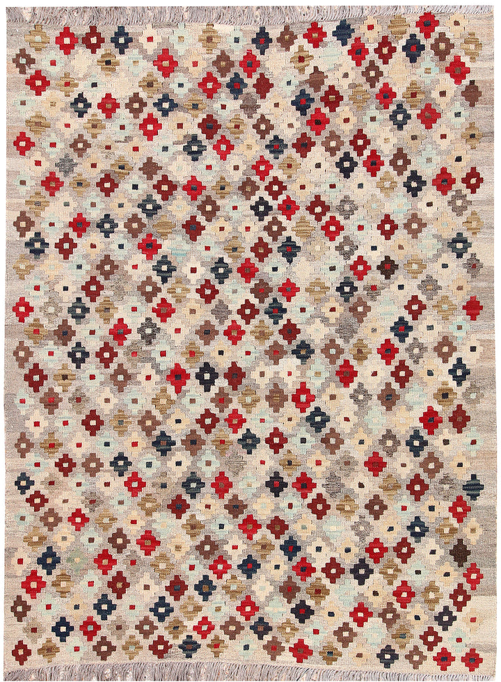 Multi Colored Kilim 4' 11 x 6' 5 - No. 66826 - ALRUG Rug Store