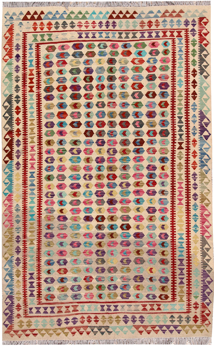 Multi Colored Kilim 5' 2 x 8' 2 - No. 66829 - ALRUG Rug Store
