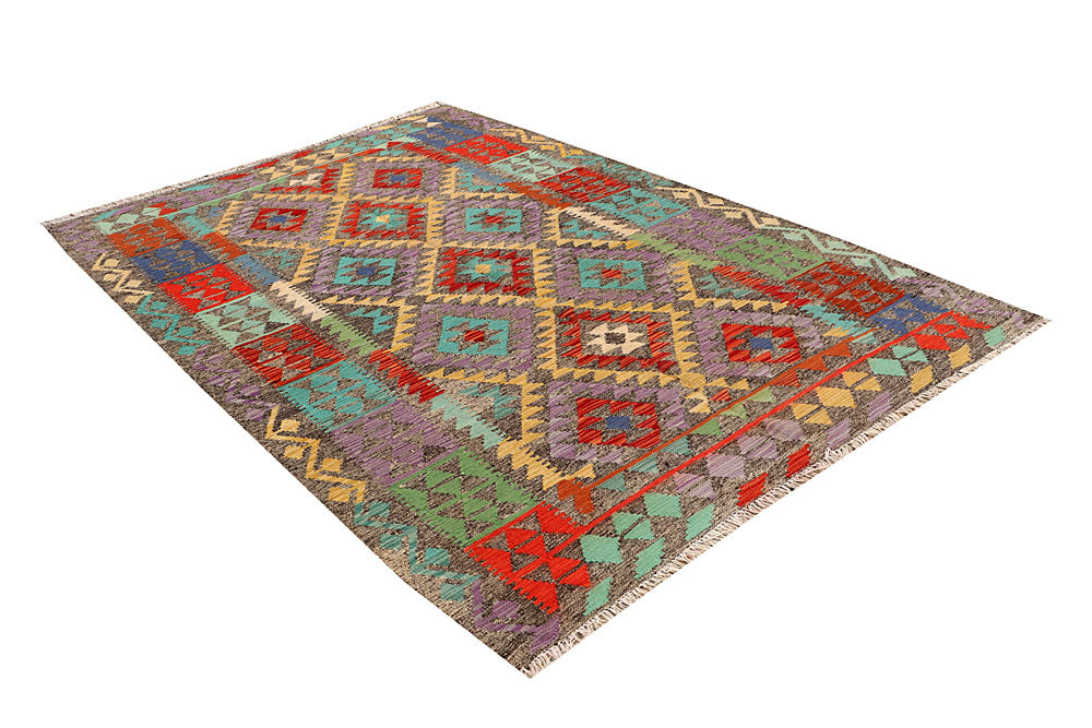 Multi Colored Kilim 5' 4 x 8' 1 - No. 66830 - ALRUG Rug Store