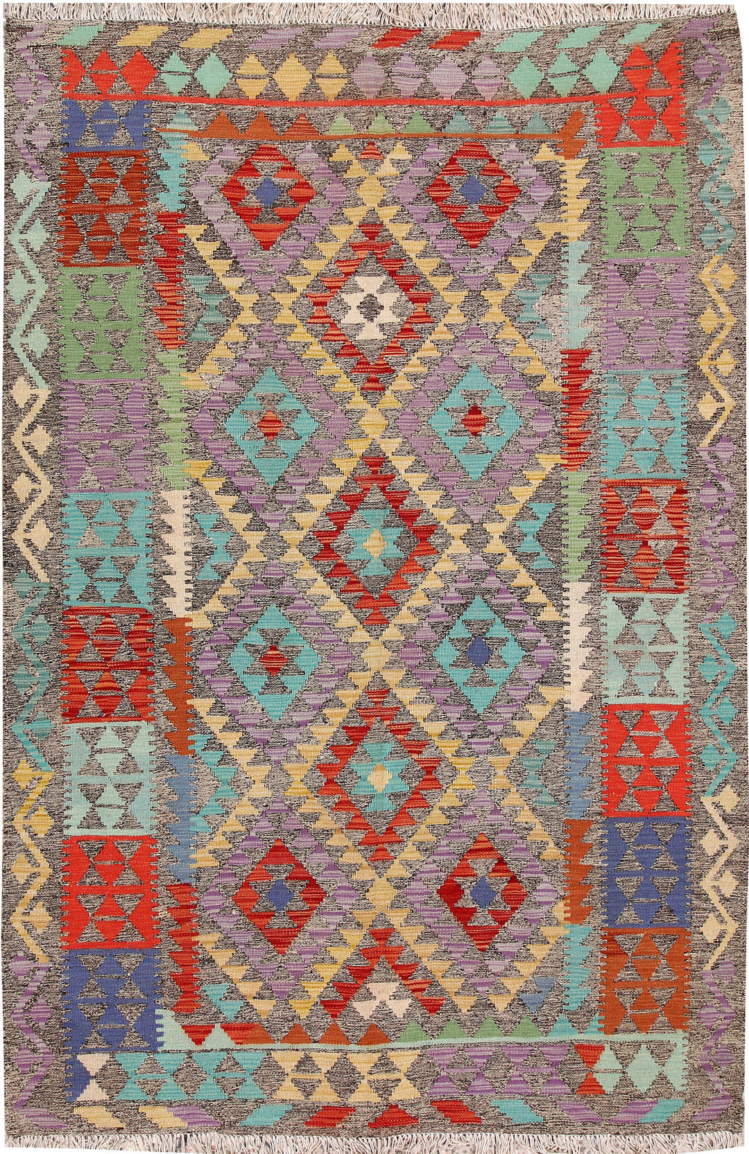 Multi Colored Kilim 5' 4 x 8' 1 - No. 66830 - ALRUG Rug Store
