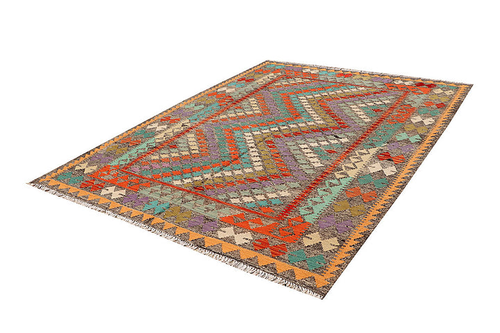 Multi Colored Kilim 5' 7 x 7' 10 - No. 66831 - ALRUG Rug Store