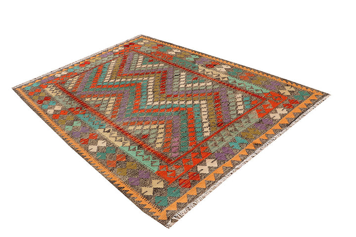 Multi Colored Kilim 5' 7 x 7' 10 - No. 66831 - ALRUG Rug Store