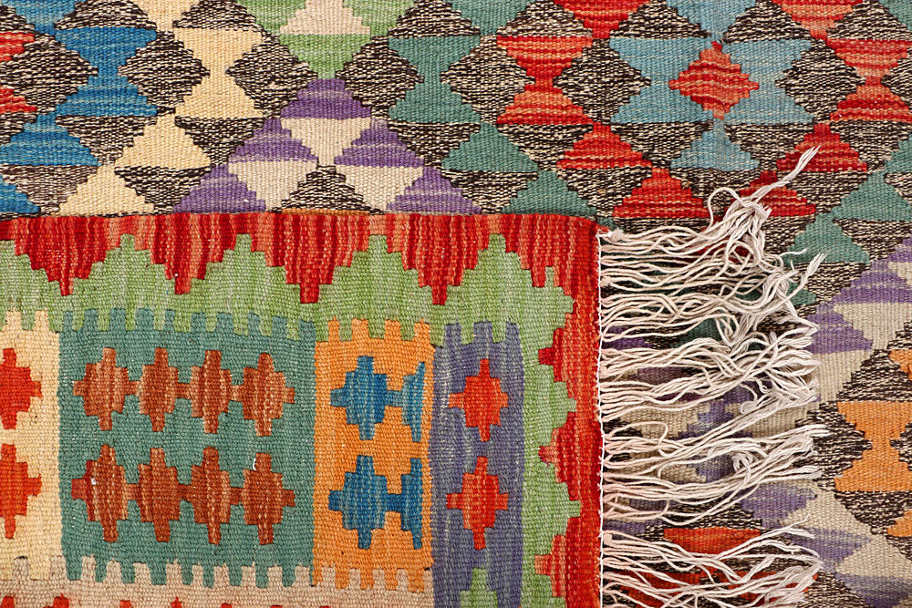 Multi Colored Kilim 5' 9 x 8' 2 - No. 66832 - ALRUG Rug Store