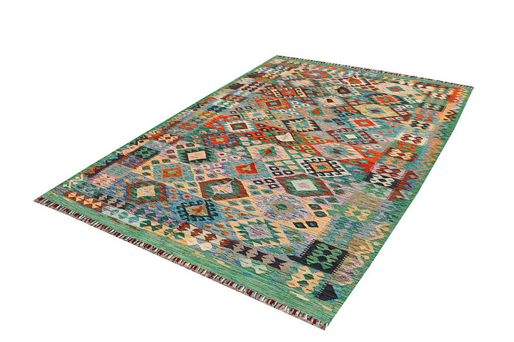 Multi Colored Kilim 5' 9 x 8' 2 - No. 66834 - ALRUG Rug Store