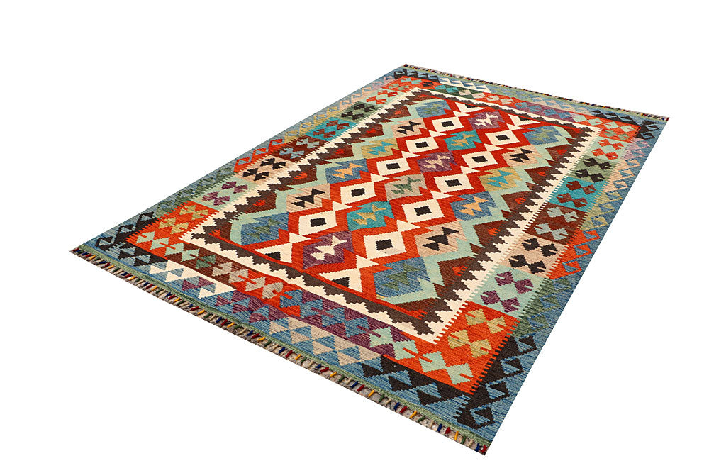 Multi Colored Kilim 5' 5 x 8' 1 - No. 66835 - ALRUG Rug Store