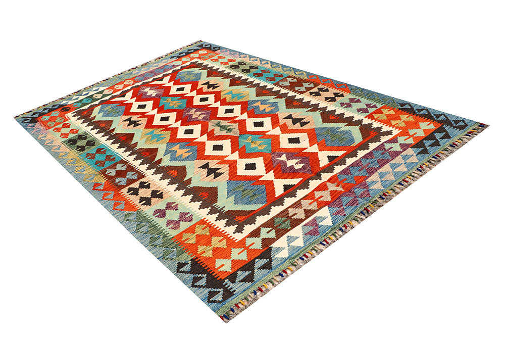 Multi Colored Kilim 5' 5 x 8' 1 - No. 66835 - ALRUG Rug Store