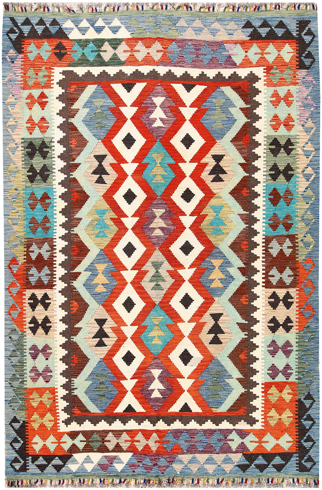 Multi Colored Kilim 5' 5 x 8' 1 - No. 66835 - ALRUG Rug Store