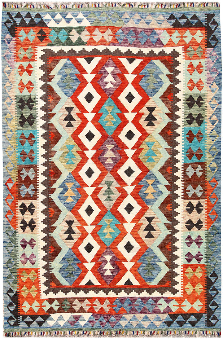 Multi Colored Kilim 5' 5 x 8' 1 - No. 66835 - ALRUG Rug Store